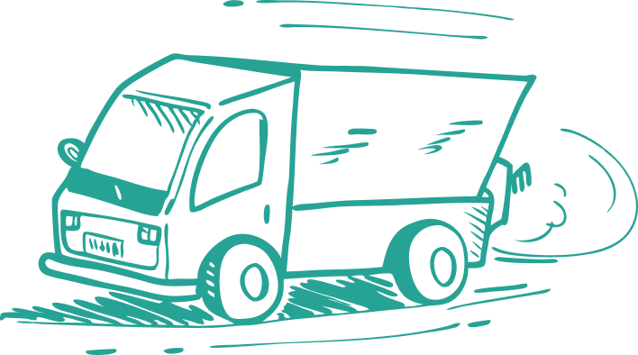 delivery truck zooming